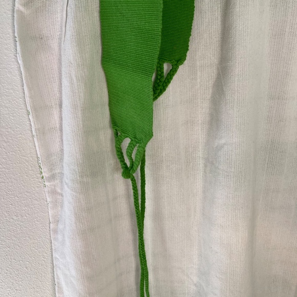 Mexican handmade floral embroidered waist tie dress - Picture 9 of 12